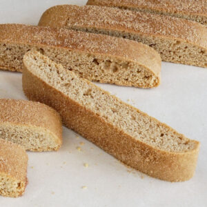 SMILE Biscotti - Cinnamon Vanilla biscotti unwrapped
